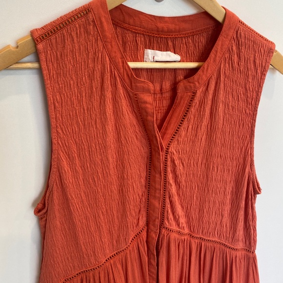 Anthropologie Orange Button Down Shirt - Picture 2 of 6